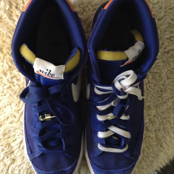 VTG \'77 Nike Blazer Mid 77 Size 13; Blue Suede, Lace Charms, Mesh uppers, COOL main image 8